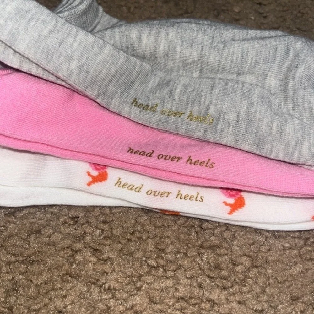 Kate Spade Low Cut Socks 3 Pairs Snail Print White Grey Pink One Size 4-10‎